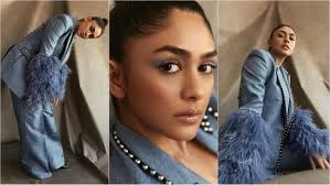 Mrunal Thakur steals hearts with her enchanting Falguni Shane Peacock  pantsuit, accentuated by dramatic fur sleeves