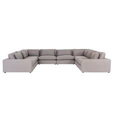 Bloor Contemporary Gray Fabric 8 Piece U Shaped Sectional Sofa In 2021 U Shaped Sectional Sofa Grey Sectional Sofa Modern Sectional Sofa