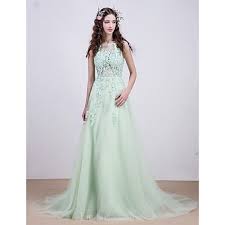 Evening Dress Light Green Beading On Lace Hollow Translucent Ball Gown Bridalwedding Dress Formal Dress Australia Formalgownaustralia Com