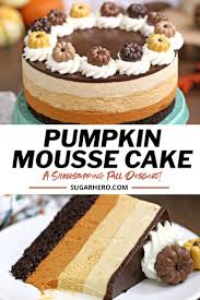 Pumpkin Chocolate Mousse Cake In 2020 Chocolate Pumpkin Desserts Fall Dessert Recipes Fall Desserts