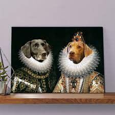 Showcasing an array of various costumes for your adorable pet to be depicted in the renaissance era. Royal Pet Portrait Two Pets By Astrid Brisson Notonthehighstreet Com