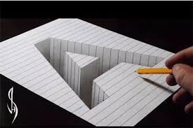 Algi Yaniltan 3 Boyutlu Cizimler Guzel Sozler 3d Art Drawing Very Easy Drawing Line Art Drawings