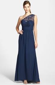 Jim Hjelm Occasions One Shoulder Lace Chiffon Gown Nordstrom Long Bridesmaid Dresses Bridesmaid Dresses Bridemaid Dress