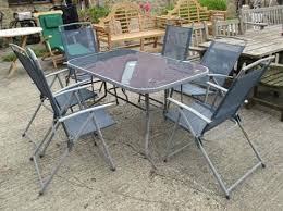 Maybe you would like to learn more about one of these? Modern Metal Glass Top Rectangular Garden Table With Six Folding Chairs 84 X 140