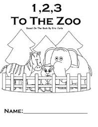 1 2 3 To The Zoo By Eric Carle Adapted To Review Core Vocabulary In Book And Answer Wh Questions Based On The Boo Touch Math Zoo Activities Numbers Preschool