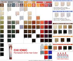 shade chart for chi ionic hair color