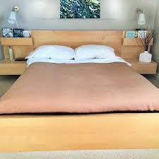 This homemade platform bed with floating nightstands diy project is amazing simple and straight forward in this step by step vido tutorial.you can make a bed frame, headboard and side tables for less than the cost of a brand new bed frame. Find More Double Birch Malm Bed Frame With Attached Nightstands Ikea For Sale At Up To 90 Off