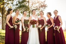 Wine Colored Bridesmaid Dresses Winery Wedding Romantic Outdoors Wine Color Bridesmaid Dress Bridesmaid Dressing Gowns Wine Colored Wedding