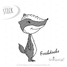 Stickdatei Waldfreunde Dachs Growidesign Sticken Stickdateien Applikationsvorlage