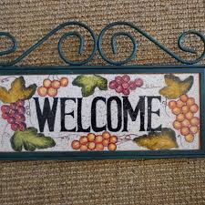 Welcome to comares ceramic sign between two ornamental castle towers, comares. Other Handpainted Welcome Sign Ceramic Iron Framemount Poshmark