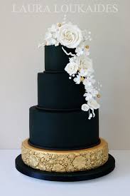Black And Gold Wedding Cake Black Gold Wedding Cake By Laura Loukaides Black Gold Wedding Cake Gold Wedding Cake Black And White Wedding Cake
