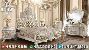 Termewah Tempat Tidur Mewah Full Ukiran Bunga Putih Duco Terbaru Ttj 0360 Bedroom Set King Bedroom Sets Traditional Bedroom Sets