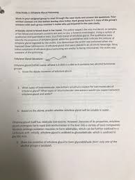 If you want to give us more information, such as. Solved Case Study 1 Ethylene Glycol Poisoning Work In Yo Chegg Com
