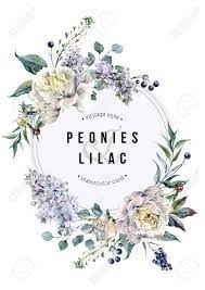 Watercolor Vertical Floral Card White Peonies White Lilac Vintage Flower Tattoo Flower Tattoo Shoulder Floral Watercolor Tattoo