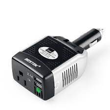 Bestek 75w Portable Car Power Inverter Dc 12v To 110v Ac Power Inverter With 3 1a 2 Usb Ports Walmart Com Walmart Com