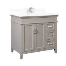 Vanity home depot for bathroom cabinets design ideas. Foremost Ashburn 36 Inch Vanity Combo In Grey With Lily White Engineered Stone Top The Home Depot Canada