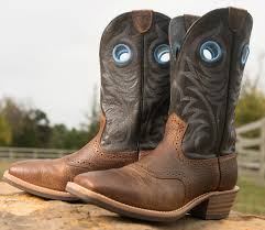 Ariat Black And Brown Boots Men S Heritage Roughstock Wide Square Toe Boot Earth Vintage Black Ariat Mens Boots Mens Cowboy Boots Boots Men