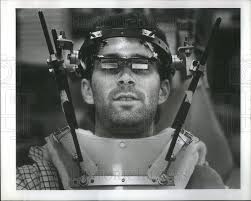 1986 Press Photo Marc Moss Neck Brace