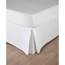 Cache sommier blanc avec double plis aux angles. Cache Sommier 140x190 En Coton Et Lin Lave Blancs Morphee Maisons Du Monde
