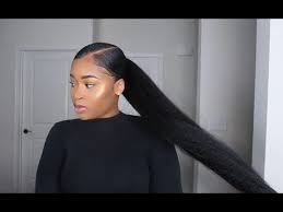 You've probably even seen this sleek hairstyle on the runway since it adds drama to any look. Simple Invisible Ponytail Tutorial How To Sleek Long Weave Ponytail 2018 Youtube Long Ponytail Weave Long Ponytail Hairstyles Invisible Ponytail