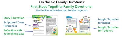 Find the perfect journal for your kids today! On The Go Family Devotions First Steps Together Family Devotional For Families With Babies And Toddlers Ages 0 2 Matt Guevara Noel Guevara Rosekidz 9781628625004 Amazon Com Books