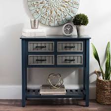 Blue And Gray Beadboard 4 Drawer Console Table Kirklands Console table rustic entryway table 60 long sofa table with four drawers in two different size drawers and bottom shelf for storage，blue 4.4 out of 5 stars 12 $197.99 $ 197.