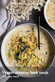Vegan Creamy Leek Soup With Soy Meat Rezept Rezepte Kase Lauch Suppe Rezepte Mit Brokkoli