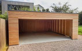 Assembled Wooden Garage With Large Common Gate Assembled Wooden Garage With Large Common Gate Assembled Co In 2020 Wooden Garage Carport Garage Carport Designs