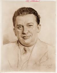 Original photographic print of a portrait sketch of actor Jean Hersholt in  1942 by Jean Hersholt (subject); Michael Alexander [M.A.] Werboff (artist):  (1942)