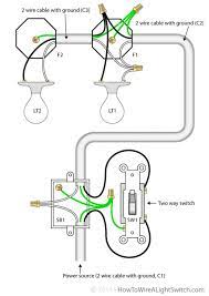 Two way light switch means controlling single light or electric device by using two different switches from different locations. 2 Lights Home Electrical Wiring Electrical Wiring Light Switch Wiring