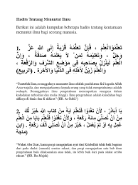 Menganalisis konsep dan susunan (struktur) konsep yang digunakan pada suatu bidang; Hadits Tentang Menuntut Ilmu Syariah Kontroversi Terkait Islam