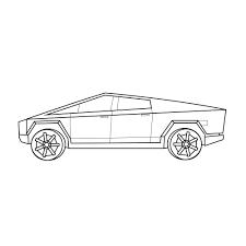 Line drawing of the tesla cybertruck pickup truck download a zip file containing the following formats: Line Drawing Of The Tesla Cybertruck Side View Line Drawing Tesla Truck Coloring Pages