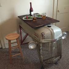Custom Table Made From Tractor Hood Grill Repurposed Furniture Repurposed Redo Furniture