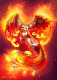 Phoenix Fox By Risachantag On Deviantart Cute Fantasy Creatures Anime Animals Mythical Creatures Art