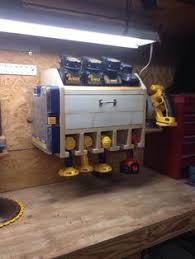 Drill Charging Station With Storage Shelf Holzbearbeitung Garagenstauraum Und Werkstadt