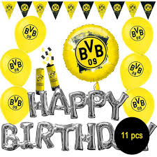 Weitere ideen zu fußball bilder lustig, fußball sprüche, fussball. Bvb Borussia Dortmund Deko Luftballon Party Set Fussball Geburtstag 11 Tlg