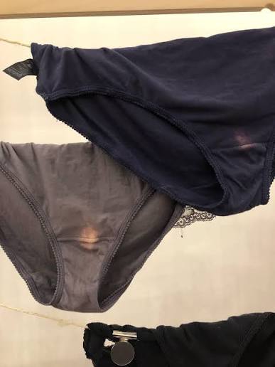 BLEACH STAINS ON GIRLS UNDERWEAR - WHY? The body maintains the environment  inside the vaginal tract at a pH of 3.8 to 4.5 which is acidic. Therefore,  when the vagina sneezes the