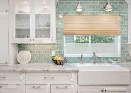 Seafoam Green Subway Tile Backsplash Kitchen With White Cabinets And Seafoam Green Subway Tile Backsplash White Farmhouse Sink Kitchen Green Backsplash Home