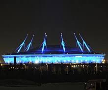 Расположен на крестовском острове, на месте снесённого стадиона имени с. Gazprom Arena Vikipediya