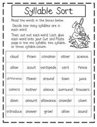 The First Grade Sweet Life Syllable Sort Phonics Words Syllables Activities