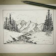 Airship Notebooks On Instagram Check Out This Cool Penandink Landscape Drawing By Deanwrigh Landscape Pencil Drawings Ink Pen Drawings Landscape Drawings