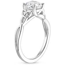 18k White Gold Entwined Celtic Love Knot Ring In 2021 Curved Engagement Rings Celtic Engagement Rings Celtic Love Knot