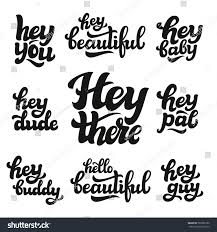Set Hand Drawn Words Hey There Stock Vector (Royalty Free) 582996190 |  Shutterstock