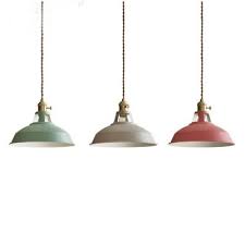 Industrial Hanging Pendant Light With Colorful Barn Shade 1 Light Pendant For Dining Table Restaurant Kitchen White Black Blue Green Grey Pink Yellow Hanging Pendant Lights Pendant Light Hanging Pendants