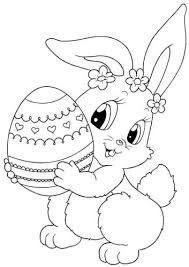 Easter bunny with easter basket. 30 Free Bunny Coloring Pages Printable