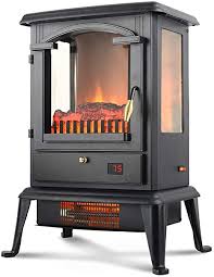 Most infrared fireplace style heaters weigh about 30 pounds. Amazon Com Life Smart Quartz Infrared Electric Fireplace Stove Heater With Remote Control Electric Space Heater With Adjustable Thermostat For Office And Home 1500w Kitchen Dining