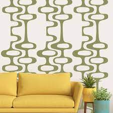 A nostalgic 50's wallpaper available in 4 different color. Mid Century Decals Irregular Oval Chains Wall Star Graphics