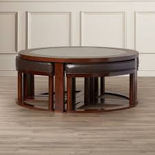 Eastin Coffee Table With Nested Stools Coffee Table Coffee Table And Stool Set Coffee Table Setting
