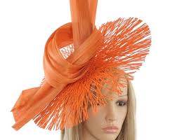 Orange Saucer Disc Kentucky Derby Fascinator Hat Royal Ascot Wedding  Hatinator Cocktail Formal Womens Races Tea Party Hats Custom Ladies Day