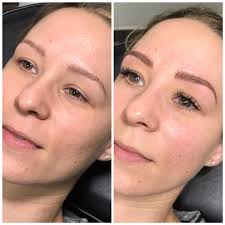 Check out this before/after glow up for my girl!! Lash/Brow combo for the  win⭐️ We brought her brows back to life with some microblading/shading  magic & added some fancy lash extensions. Mel's